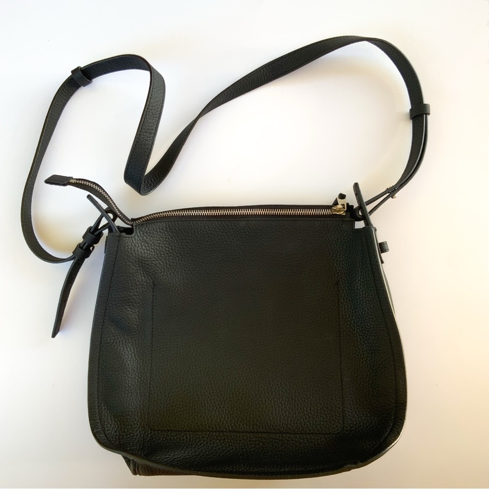 Allsaints Black Leather Crossbody Hobo Bag - Picture 2 of 11
